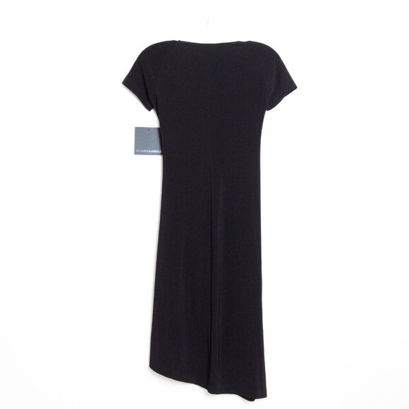 Norma Kamali Sweetheart Side Drape Dress Midi Black - Picture 12 of 13